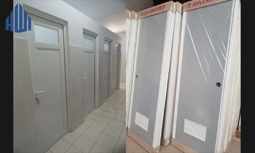 Pintu uPVC (kiri) & Pintu PVC (kanan)